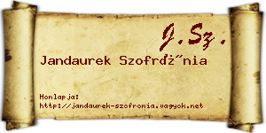 Jandaurek Szofrónia névjegykártya